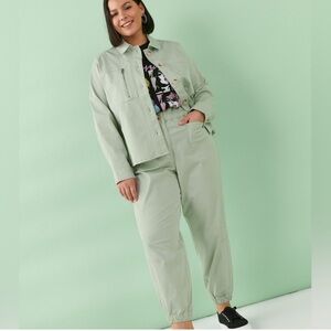 Addition Elle Mint Green Utility Jacket